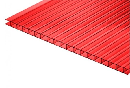 Сотовый поликарбонат 4 мм (6*2,1), Красный