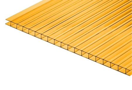 Сотовый поликарбонат 4 мм (6*2,1), Желтый